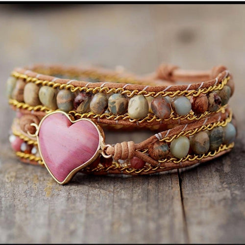 Stone Wrap Pink Bracelet