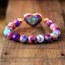 Load image into Gallery viewer, Powerful Purple Heart Stone Bracelet